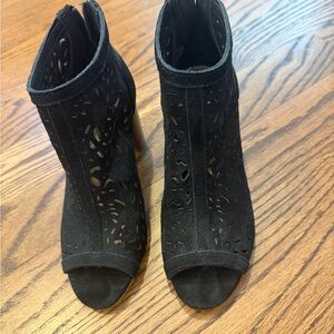 American Rag Black Peep-Toe Ankle Booties